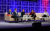 From left, the Presidents Panel at CruiseWorld: Gus Antorcha, Holland America Line; Josh Leibowitz, Seabourn; John Padgett, Princess Cruises; Mary Pat Sullivan, senior vice president of marketing, Northstar Travel Group; and Arnie Weissmann, editor in chief of Travel Weekly.