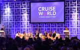 Travel Weekly's CruiseWorld 2022 was held in Fort Lauderdale Nov. 2 to 4. Panelists on the Mastermind Leadership Panel discussion, from left: Katina Athanasiou of Silversea Cruises; Kris Endreson of MSC Cruises; Anthony Meloro of Royal Caribbean; Todd Hamilton of Norwegian Cruise Line; Dondra Ritzenthaler of Celebrity Cruises; Carmen Roig of Princess Cruises; and Janet Wygert of Carnival Cruise Line and was moderated by Danny Genung and Mary Pat Sullivan.