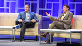 Royal Caribbean Group CEO Jason Liberty, left, spoke with Travel Weekly editor in chief Arnie Weissmann on stage at Travel Weekly's CruiseWorld 2022 event in Fort Lauderdale on Thursday.