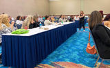 Travel advisors shared recommendations on social media sales strategies during the Think Tank; Mary Pat Sullivan of Northstar Travel Group, center, moderated.
