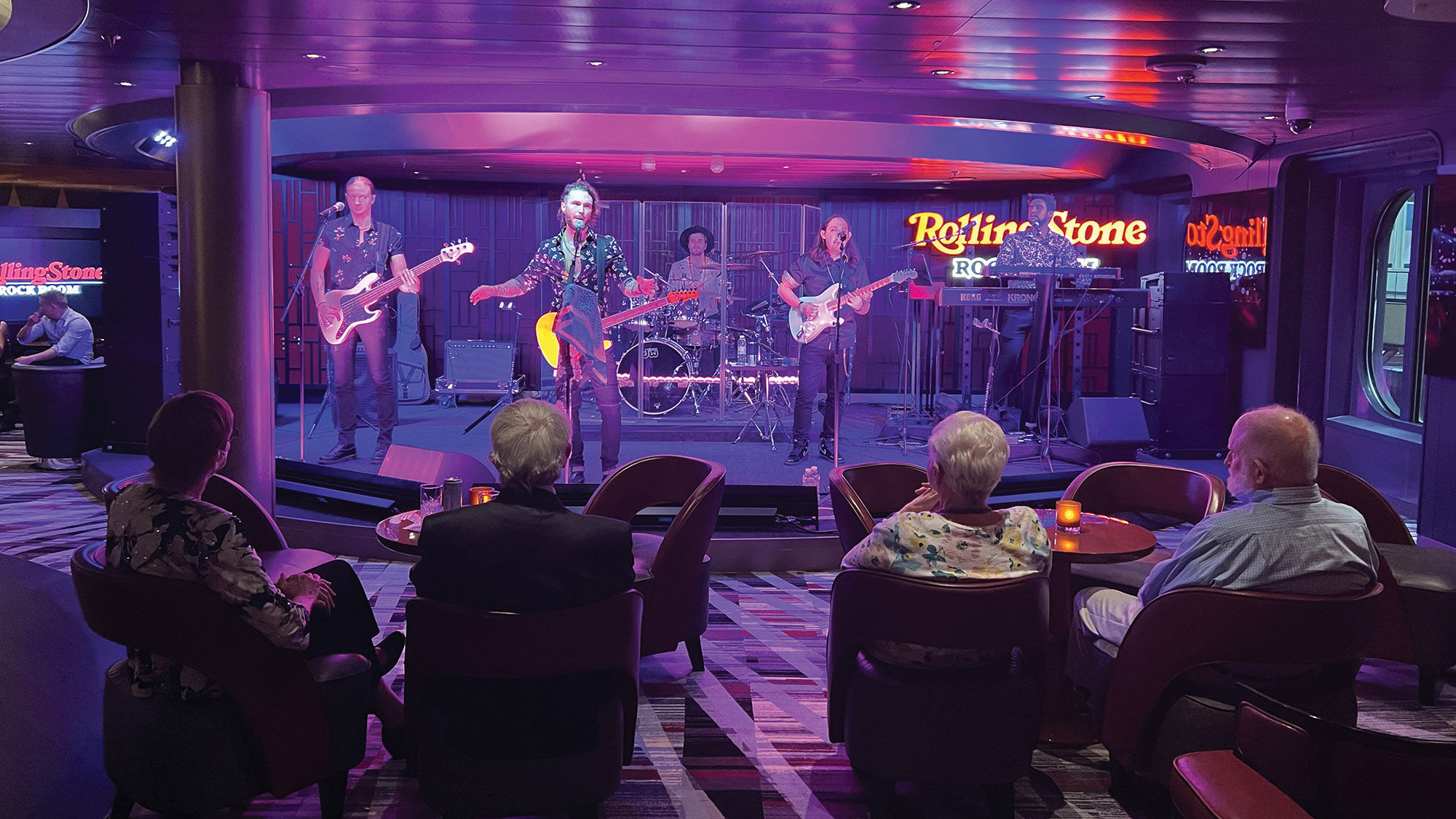 The Rolling Stone Rock Room on the Holland America Line Rotterdam.