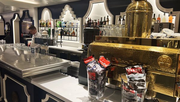 The Grand Dutch Cafe, a coffee shop, bar and eatery on Deck 3, celebrates the line's roots. The Grand Dutch Cafe, a coffee shop, bar and eatery on Deck 3, celebrates the line's roots.