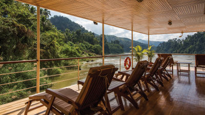 The view of the countryside as the Champa Pandaw glides along the Mekong River.