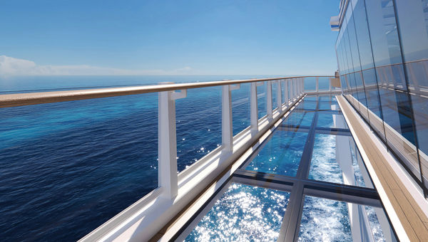 The see-through walkway on the Norwegian Prima is one of the ship's many Instagrammable spots.