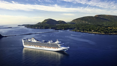 The Caribbean Princess in Bar Harbor.