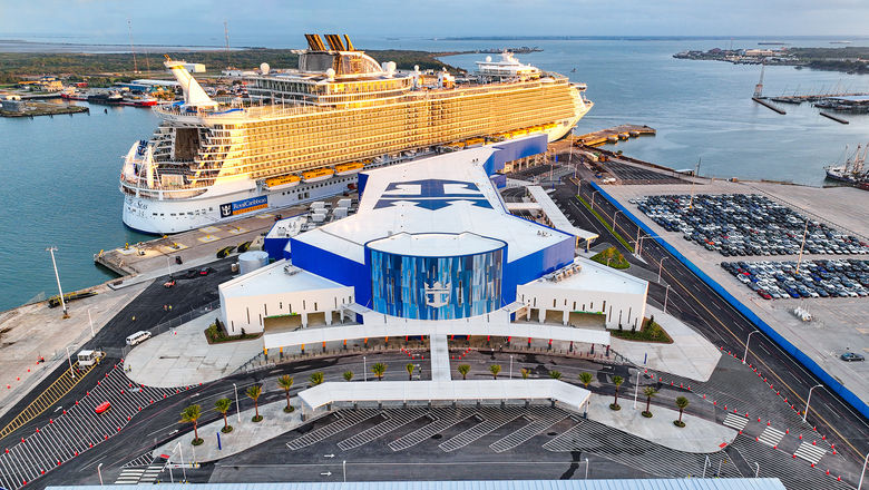 The Allure of the Seas at Royal Caribbean Internaational's new terminal in Galveston, Texas.
