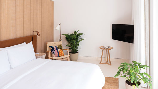 A guestroom at the Standard Ibiza. The hotel opened last April.