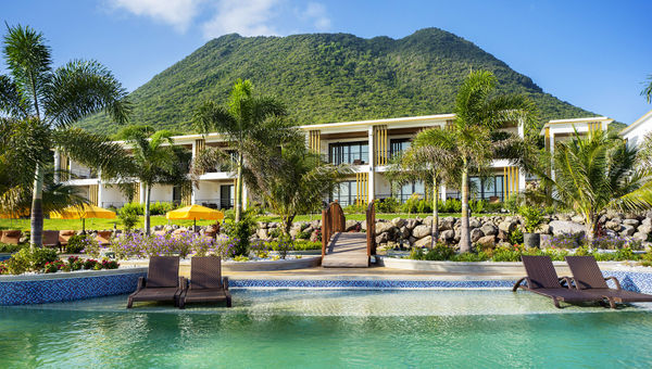 Solar panels power the Golden Rock Dive & Nature Resort on St. Eustatius.
