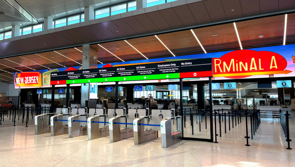 The entrance to the new terminal's TSA checkpoint area.
