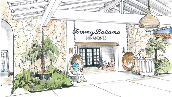 A rendering of the entrance of the Tommy Bahama Miramonte Resort & Spa in Indian Wells, Calif.