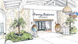 A rendering of the entrance of the Tommy Bahama Miramonte Resort & Spa.