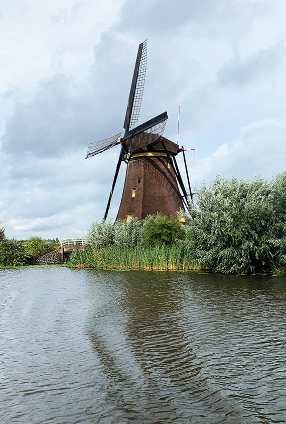 A windmill in Kinderdijk, a tour stop on AmaWaterways' Best of Holland & Belgium cruise.