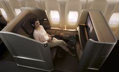 The first-class seat on Singapore's Boeing 777-300ER.