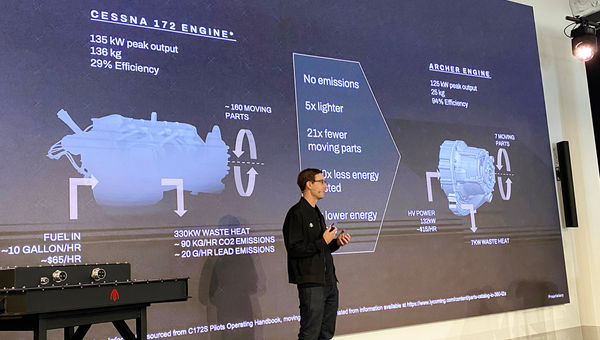 Archer engineer Alan Tepe explains some of the advantages of the Midnight electric engine design.