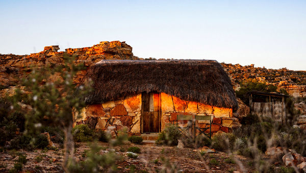 A Shepherd's Hut in the Bakkrans Nature Reserve, where guests can enjoy sundowners overlooking the Tankwa Desert.