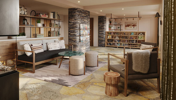 The reception area at the The Faern Crans-Montana Valaisia. The reception area at the The Faern Crans-Montana Valaisia.