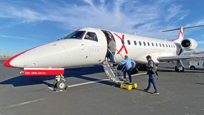 Passengers boarding a JSX flight in Phoenix.