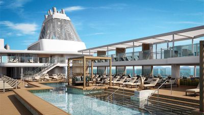 A rendering of the pool deck aboard Silversea's Silver Nova, which will be the first in a new class of ships for the luxury line.