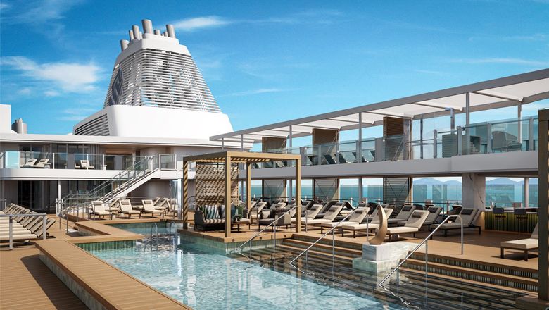 A rendering of the Silver Nova's pool deck.