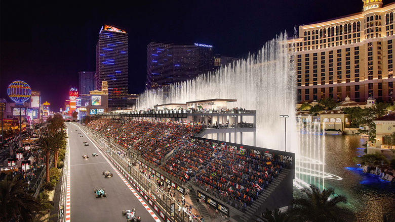Access to the Bellagio Grandstand for next year's Formula 1 race is only available as part of MGM Resorts International's race-and-stay packages.