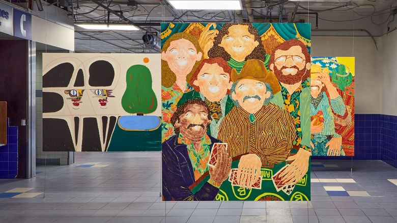 Bortolami's "Artist/City" initiative, presented at a former Greyhound station in downtown Las Vegas, includes works by Koichi Sato, Susumu Kamijo and Jonas Wood.