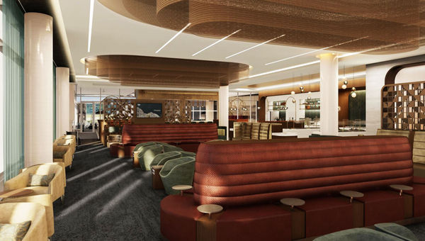 Rendering of the new G concourse Sky Club at Minneapolis–St. Paul International Airport, due to open in April 2023.