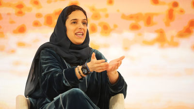 Saudi vice minister of tourism Princess Haifa Al Saud speaking at WTTC's Global Summit in Riyadh.