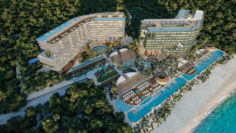 A rendering of the JW Marriott All-Inclusive Costa Mujeres.