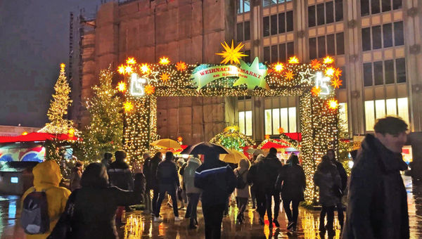 Entryway to a Christmas market in Cologne, Germany. The holiday cruises were in great demand this season and will likely lead to even more sailings next winter.