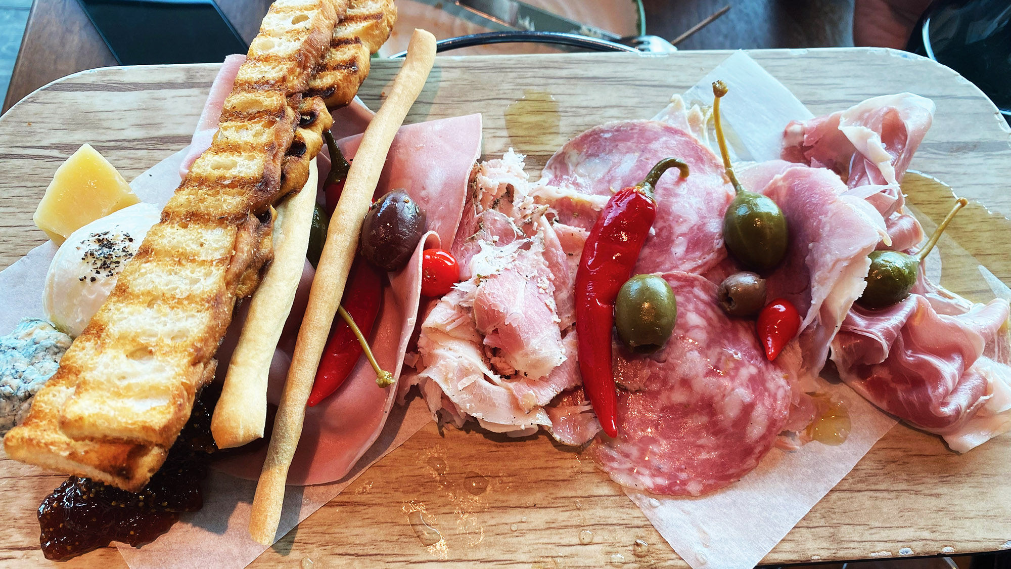 A charcuterie platter from Giovanni's Italian Kitchen, a restaurant added during the Freedom's Royal Amplified refit.