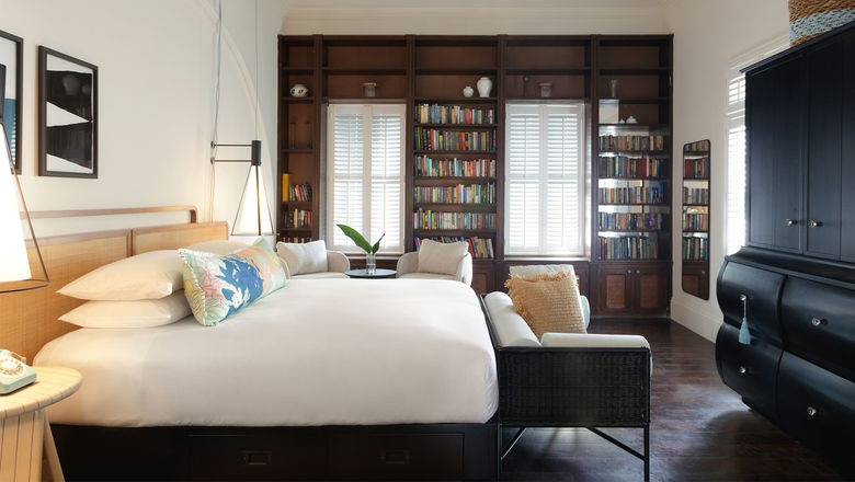 A guestroom at the Kimpton Key West's adults-only Ridley House.