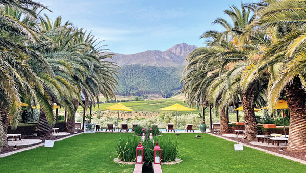 La Residence is surrounded by the towering peaks of Franschhoek.