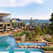 A rendering of the Waldorf Astoria Lake Tahoe, expected to open in 2027 on 15 acres of lakefront property in Nevada.