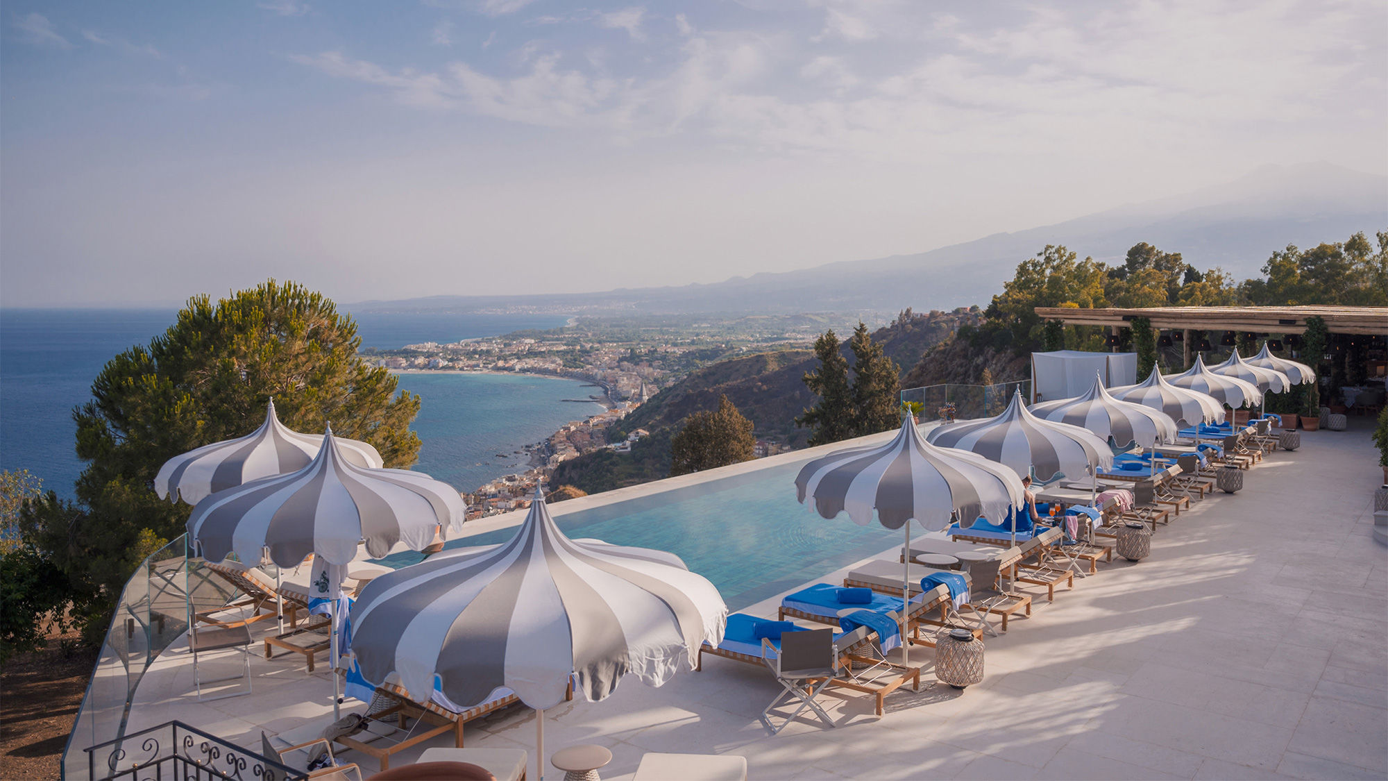 A pool area at Four Seasons' San Domenico Palace in Taormina.