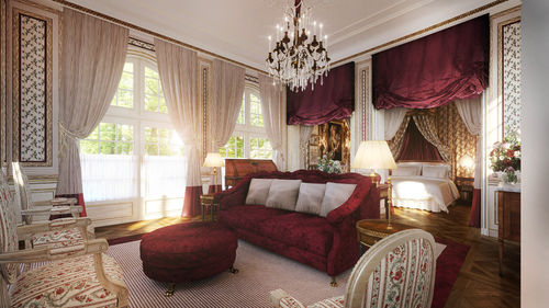 A guestroom at Chateau Louise de La Valliere. A guestroom at Chateau Louise de La Valliere.