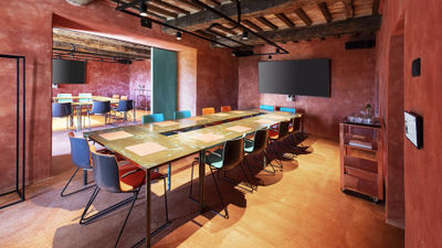 Interconnecting multifunction rooms at the Monteverdi Tuscan's new Meeting & Retreat Center.