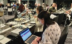 Young Professionals Society members aboard the Emerald Dawn river cruise ship in 2022.