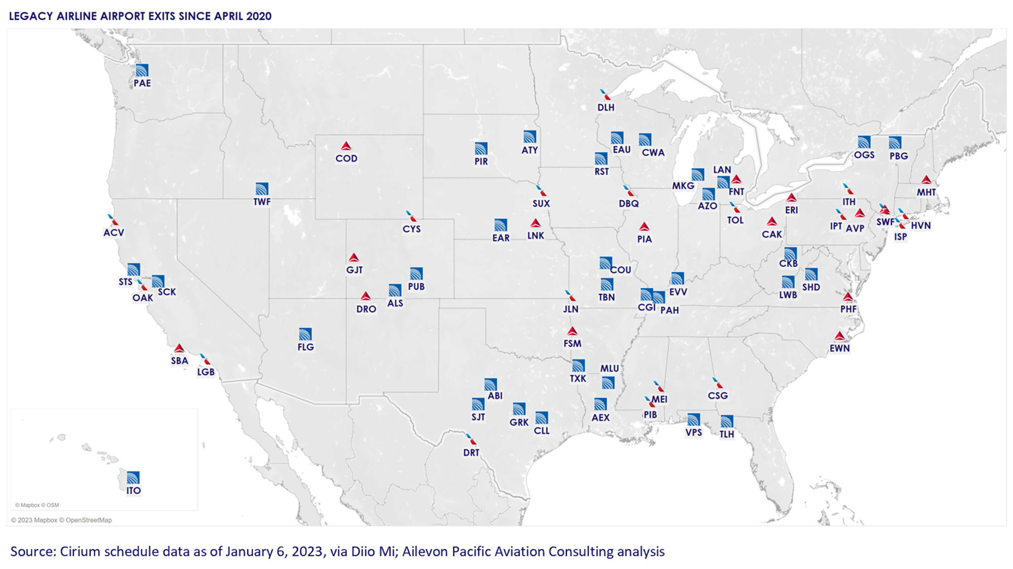 American Eagle will halt service to three airports