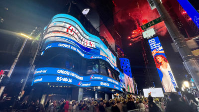 Carnival's "Choose Fun Together" ads were displayed in Times Square on New Year's Eve.
