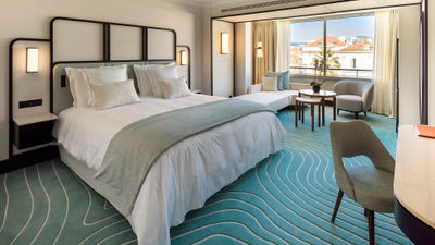 A guestroom at the Mondrian Cannes, which is set to open in March.