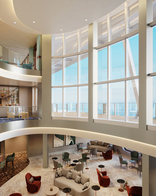 A rendering of the Silver Nova's atrium. A rendering of the Silver Nova's atrium.
