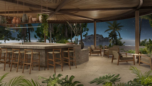 A rendering of the Marietas Pool & Restaurant at the resort.