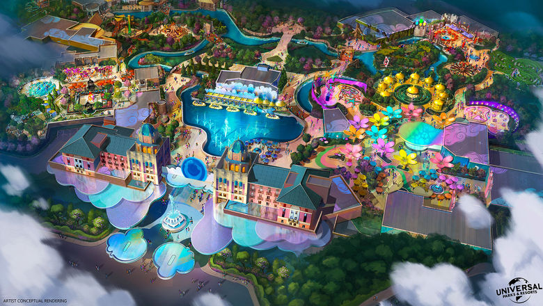 A rendering of Universal's planned theme park in Frisco, Texas.