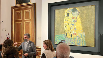 Gustav Klimt's "The Kiss" on display at Vienna's Belvedere museum, where Avalon Waterways arranged a private, after-hours tour.