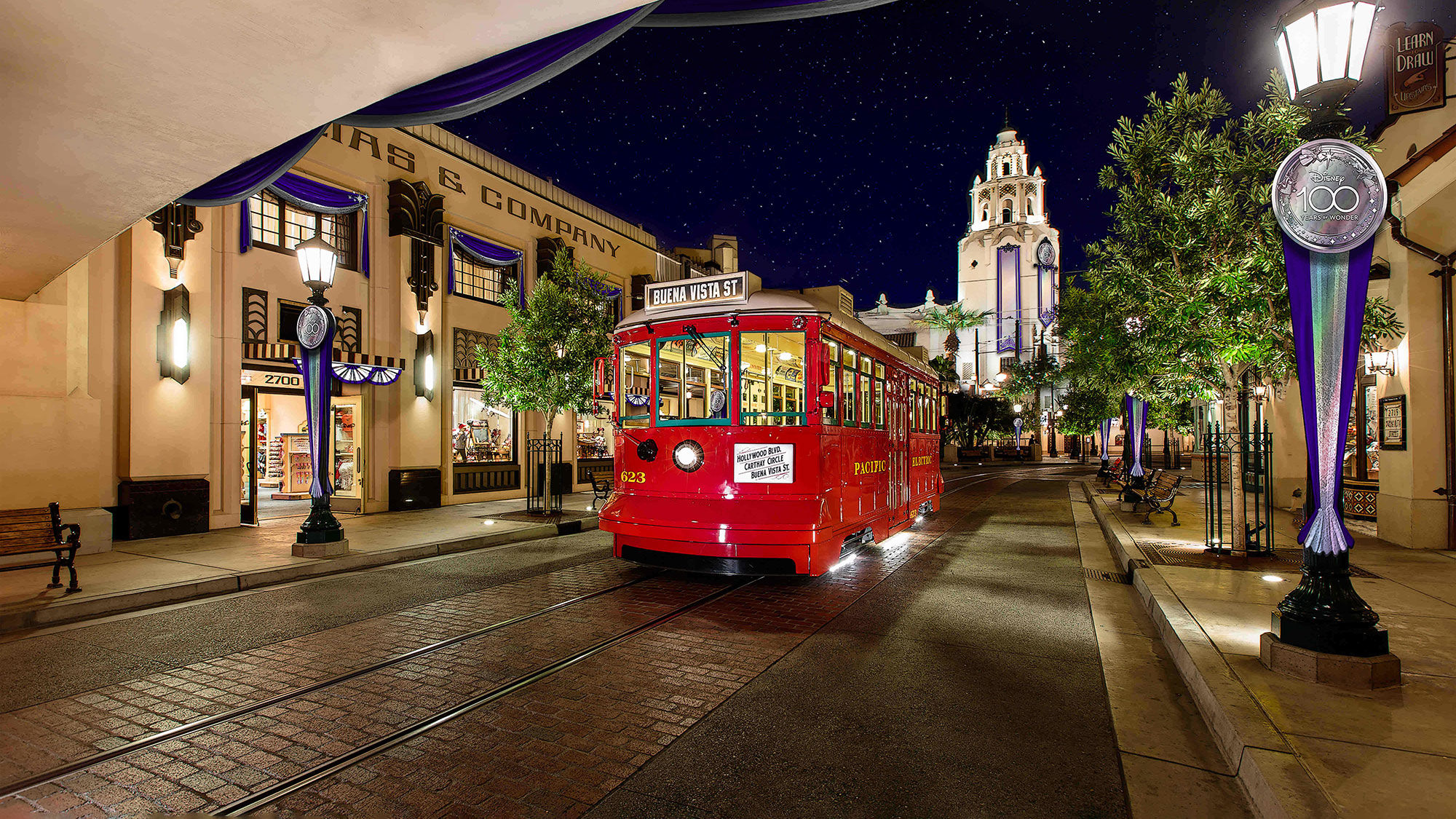 The Disneyland Resort will be decorated with platinum-infused décor for the Disney100 celebration.