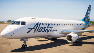 Alaska Airlines' lone regional aircraft type will be the Embraer E175 (pictured) once its Bombardier Q400 propeller planes are phased out.