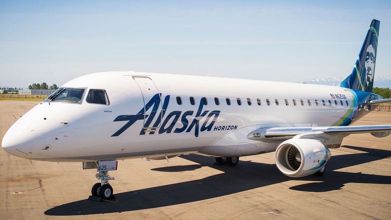 Alaska Airlines' lone regional aircraft type will be the Embraer E175 (pictured) once its Bombardier Q400 propeller planes are phased out.