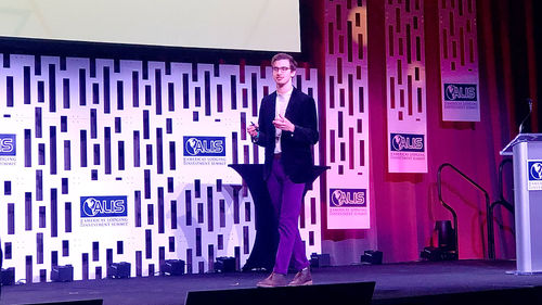 Tailos CEO Micah Green touts the labor-related benefits of the company’s commercial-grade robot vacuum. Tailos CEO Micah Green touts the labor-related benefits of the company’s commercial-grade robot vacuum.