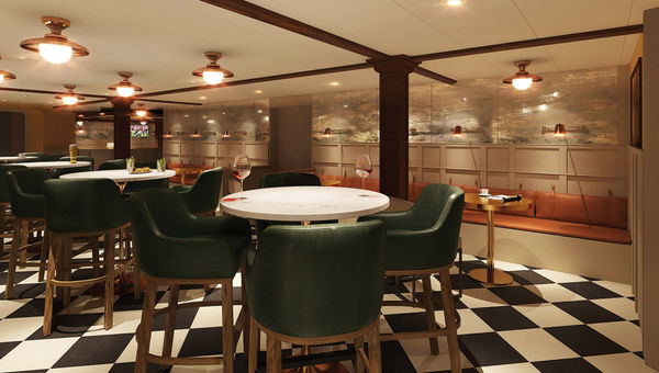 A rendering of the ship's Pub crew bar.