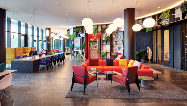One of the public areas at the CitizenM Miami Worldcenter. One of the public areas at the CitizenM Miami Worldcenter.